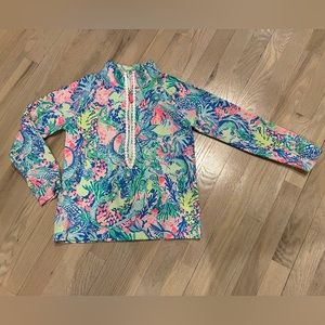 Lilly Pulitzer Girls quarter zip mermaid print